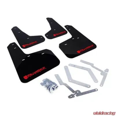 Rally Armor Black Mud Flap With Red Logo and Altered Font Ford Focus ST 13-20 - MF27-UR-BLK/RD-X