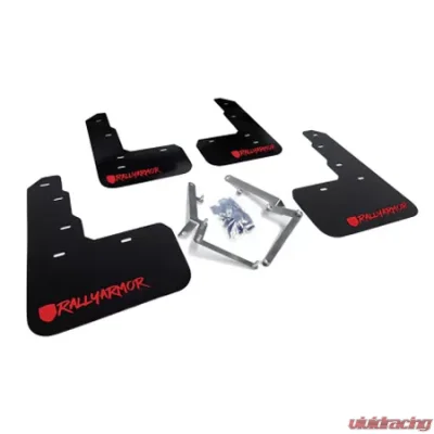 Rally Armor Black Mud Flap With Red Logo and Altered Font Honda Civic Type R 2017-2021 - MF47-UR-BLK/RD-X