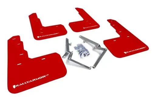 Rally Armor Rally Mud Flap Set Red With White Logo Honda Civic Type R 2017-2021 - MF47-UR-RD/WH