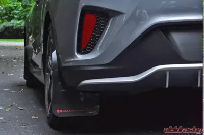 Rally Armor Black Mud Flap With Orange Logo Hyundai Veloster Turbo-R 2019-2021 - MF58-UR-BLK/OR