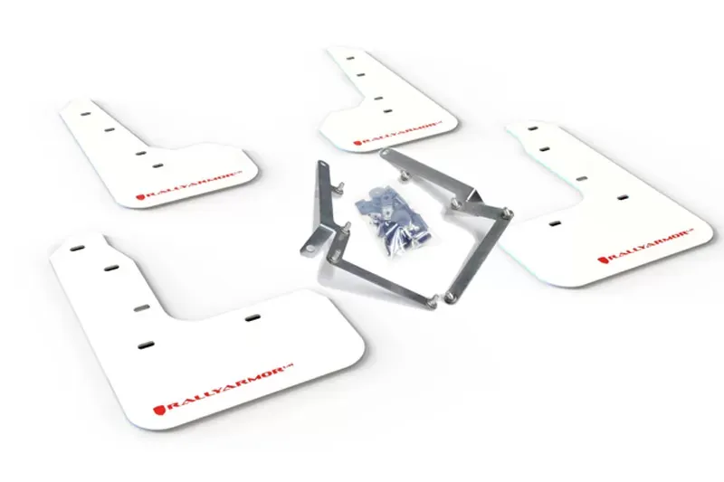 Rally Armor White UR Mud Flap w/ Red Logo Honda Civic Sport Touring & Hatch 17-20 - MF51-UR-WH/RD