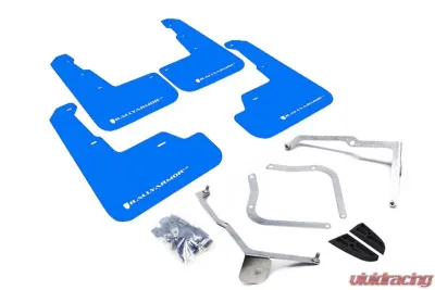 Rally Armor 2015-2021 Subaru WRX/STi Sedan UR Blue Mud Flap w/ White Logo - MF32-UR-BL/WH
