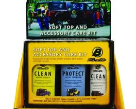 Bestop Fabric Care Merchandiser 6-Pack Kit - Cleaner, Protectant, Vinyl Window Cleaner All Together In One