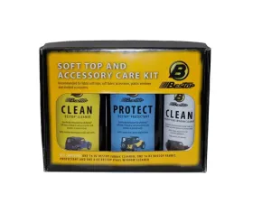 Bestop Fabric Care Kit - Cleaner, Protectant, Vinyl Window Cleaner All Together In One Kit Retail Packaged