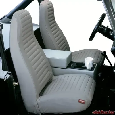 Bestop Charcoal/Gray Front Highback Buckets Seat Covers Jeep Wrangler YJ 1992-1994 - 29224-09