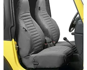 Bestop Charcoal/Gray Front Highback Buckets Seat Covers Jeep Wrangler TJ 1997-2002