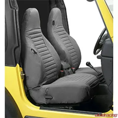 Bestop Charcoal/Gray Front Highback Buckets Seat Covers Jeep Wrangler TJ 1997-2002 - 29226-09