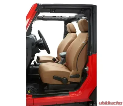 Bestop Tan Front Highback Buckets Seat Covers Jeep Gladiator | Wrangler JL 4-Door 2018-2021 - 29290-04