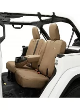 Bestop Tan Rear Bench Seat Covers w/ Fold Down Arm Rest Jeep Wrangler JL 4-Door 2018-2022                                     - 29291-04 - Image 2