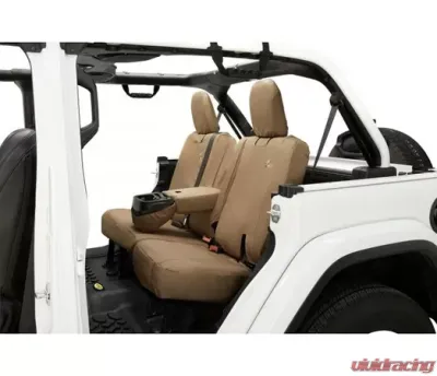 Bestop Tan Rear Bench Seat Covers w/ Fold Down Arm Rest Jeep Wrangler JL 4-Door 2018-2022 - 29291-04