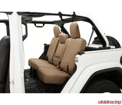 Bestop Tan Rear Bench Seat Covers w/o Fold Down Arm Rest Jeep Wrangler JL 4-Door 2018-2022 - 29294-04