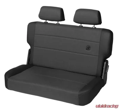 Bestop Fabric Black Denim Trailmax II Fold-N-Tumble Rear Bench Seat Jeep CJ-5 | CJ-7 | Wrangler YJ 1955-1995 - 39441-15