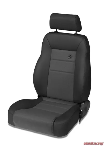 Bestop Trailmax II Pro Front Seat Black Denim for Jeep CJ-7, Wrangler YJ/TJ 1976-2006 - 39461-15