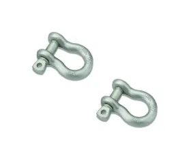 Bestop Silver HighRock 4x4 Shackle/D-Ring .75 Inch Diameter Bolt 9500 lbs. Zinc Plated Steel Pair