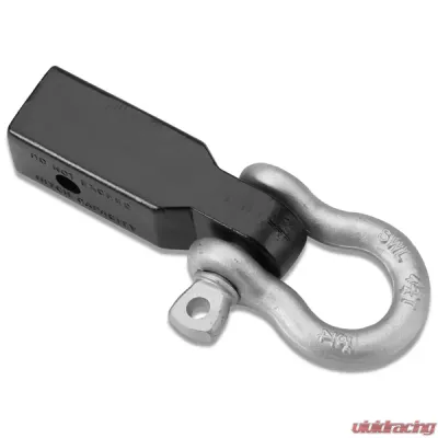 Bestop Black HighRock 4x4 Receiver Hitch Insert with Shackle 2 Inch Steel w/.75 Inch D-Ring 9500 lbs. Capacity - 42922-01