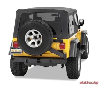 Bestop Satin Black HighRock 4x4 Rear Bumper w/ Tire Carrier Jeep Wrangler 1997-2006 - 42931-01