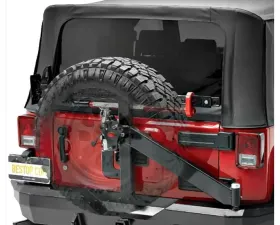 Bestop Matte Black HighRock 4x4 Rear Bumper w/ Tire Carrier Jeep Wrangler 2007-2018