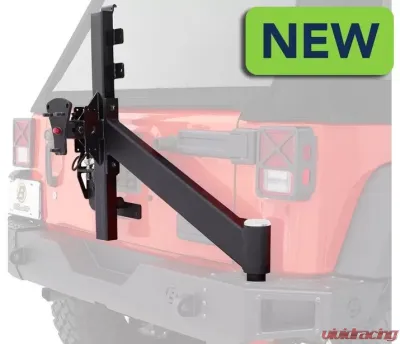 Bestop Matte Black HighRock 4x4 Rear Modular Bumper Tire Carrier Jeep Wrangler 2007-2018 - 44943-01