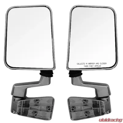 Bestop Chrome Slotted Arm Design Mirror Replacement Set Jeep Wrangler 1987-2006 - 51262-00