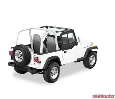 Bestop Black Denim Upper Door Sliders w/ Rounded Upper Rear Corner Jeep Wrangler 1988-1995 - 51786-15