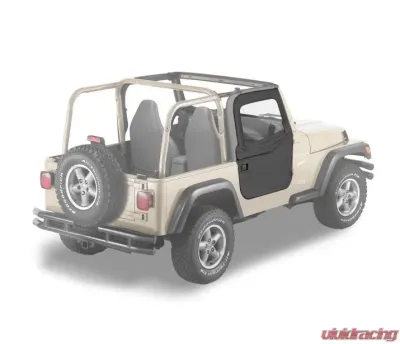 Bestop Black Denim Full 2-Piece Fabric Doors Jeep Wrangler 1997-2006 - 51789-15