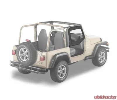 Bestop Black Denim Upper Fabric Half Doors Jeep Wrangler 1997-2006 - 51790-15