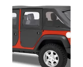 Bestop Black Twill Rear Full 2-Piece Fabric Doors Jeep Wrangler 4-Door 2007-2018