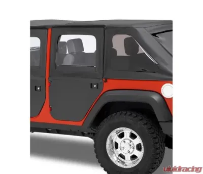 Bestop Black Twill Rear Full 2-Piece Fabric Doors Jeep Wrangler 4-Door 2007-2018 - 51799-17