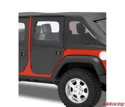 Bestop Black Diamond Rear Full 2-Piece Fabric Doors Jeep Wrangler 4-Door 2007-2018 - 51799-35