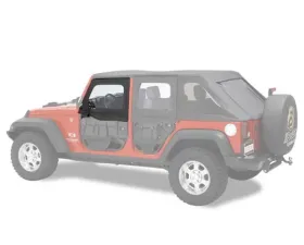 Bestop Black Twill Front Element Upper Fabric Half Doors Jeep Wrangler 2007-2018