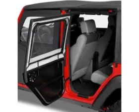 Bestop Black Twill Rear Element Upper Fabric Half Doors Jeep Wrangler 4-Door 2007-2018