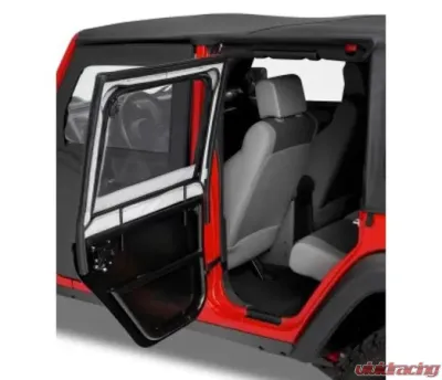 Bestop Black Twill Rear Element Upper Fabric Half Doors Jeep Wrangler 4-Door 2007-2018 - 51806-17