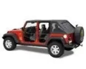 Bestop Satin Black Rear Element Doors Jeep Wrangler 4-Door 2007-2018