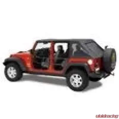Bestop Satin Black Rear Element Doors Jeep Wrangler 4-Door 2007-2018 - 51811-01