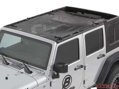 Bestop Mesh Sun Extended Safari Style Bikini Top Jeep Wrangler 4-Door 2007-2018 - 52401-11