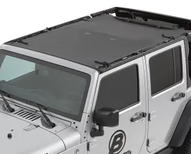 Bestop Black Diamond Sun Extended Safari Style Bikini Top Jeep Wrangler 4-Door 2007-2018