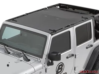 Bestop Black Diamond Sun Extended Safari Style Bikini Top Jeep Wrangler 4-Door 2007-2018 - 52401-35