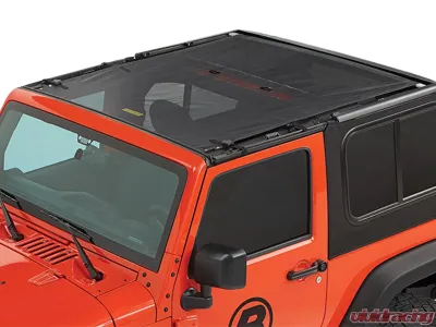 Bestop Mesh Sun Extended Safari Style Bikini Top Jeep Wrangler 2-Door 2007-2018 - 52402-11