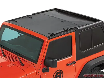 Bestop Black Diamond Sun Extended Safari Style Bikini Top Jeep Wrangler 2-Door 2007-2018 - 52402-35