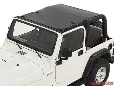 Bestop Black Diamond Sun Extended Safari Style Bikini Top Jeep Wrangler 1997-2006 - 52404-35