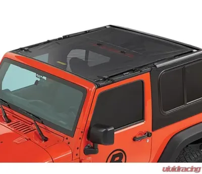 Bestop Mesh Sun Extended Safari Style Bikini Top for Jeep Wrangler 2-Door 2018-2021 - 52412-11