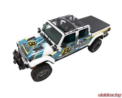 Bestop Sun Extended Safari Style Bikini Top for Jeep Gladiator 2020-2021, Mesh or Solid Black Diamond - 52413-11