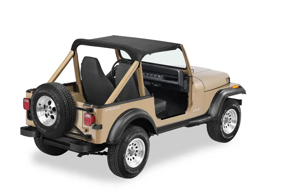 Bestop Black Denim Strapless Standard Targa Style Bikini Top Jeep Wrangler 1987-1991 - 52509-15