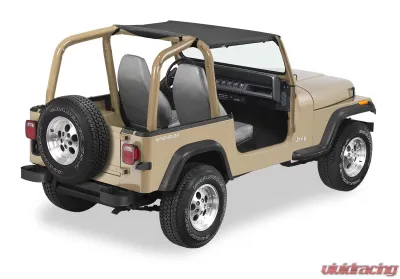 Bestop Black Denim Strapless Standard Targa Style Bikini Top Jeep Wrangler 1992-1995 - 52519-15