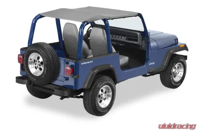 Bestop Charcoal/Gray Strapless Extended Safari Style Bikini Top Jeep Wrangler 1992-1995 - 52529-09
