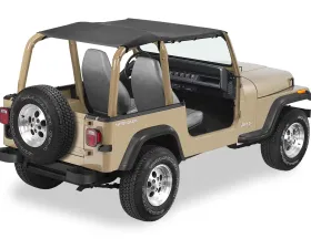 Bestop Black Denim Strapless Extended Safari Style Bikini Top Jeep Wrangler 1992-1995