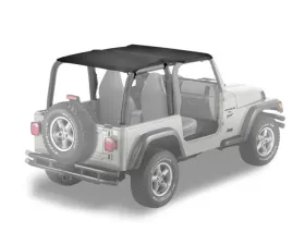 Bestop Black Denim Strapless Extended Safari Style Bikini Top Jeep Wrangler 1997-2002