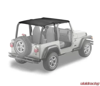 Bestop Black Denim Strapless Extended Safari Style Bikini Top Jeep Wrangler 1997-2002 - 52530-15