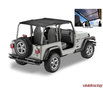 Bestop Mesh Header Extended Safari Style Bikini Top Jeep Wrangler 1997-2002 - 52531-11