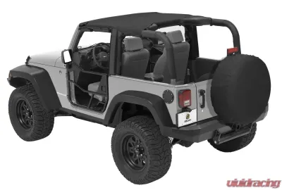 Bestop Black Diamond Header Standard Targa Style Bikini Top Jeep Wrangler 2-Door 2007-2009 - 52580-35